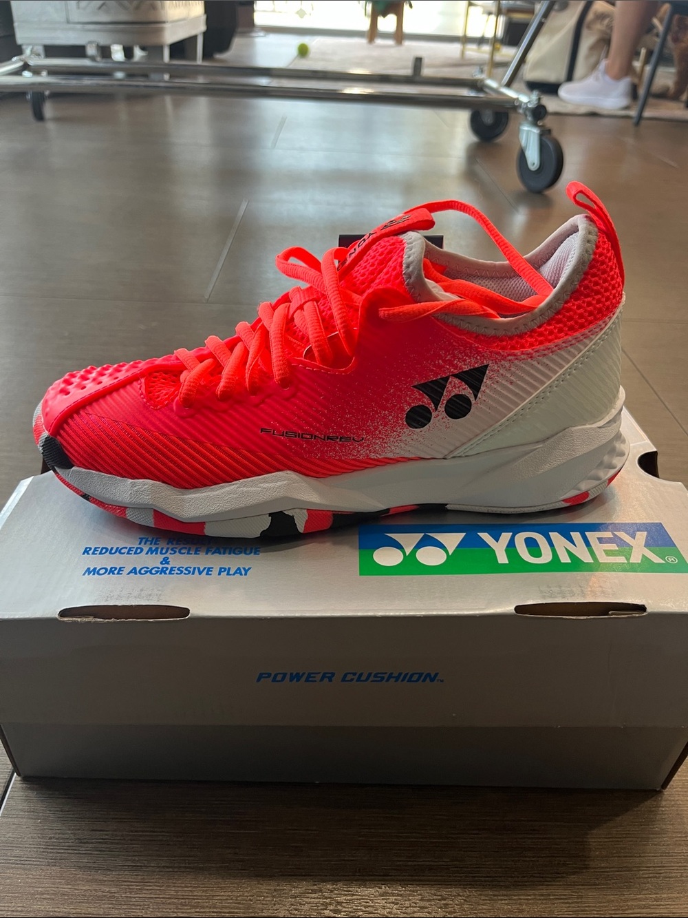 Yonex FusionRev 4 Men’s Red Athletic Tennis Court Shoes